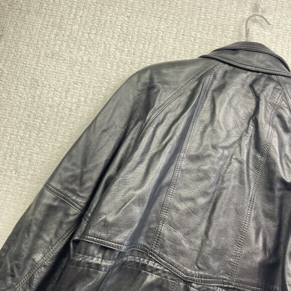 VTG Gabriel Collection Leather Black Utility Jacket Coat Men Sz L Canada Made - Picture 11 of 12